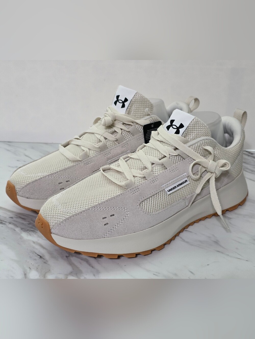 Under Armour Cream & Gum Retro Runner Sneakers